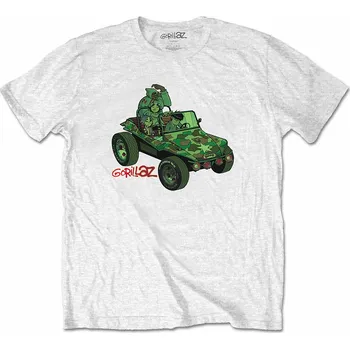 Pánská móda Gorillaz tričko, Green Jeep White, pánské XXL