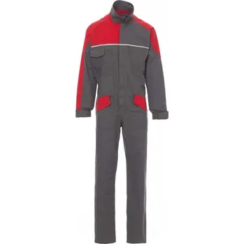 montérky PAYPER PROMOTECH 000961-0340 / Pánská dvoubarevná montérková kombinéza - steel grey/red L