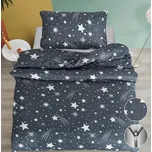 Krepové povlečení NOČNÍ OBLOHA šedé Rozměr povlečení: 70 x 90 cm | 140 x 200 cm