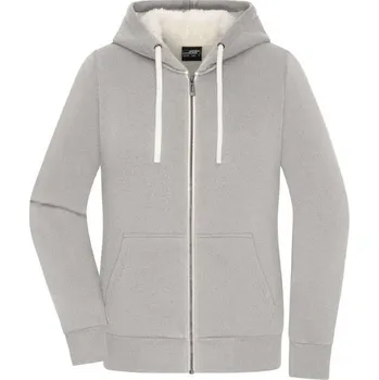 Dámské oblečení DAIBER JN 1319 / Dámská mikina s kapucí - light melange/nature S