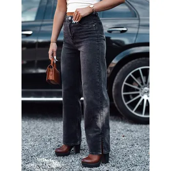 Dámské džínové kalhoty JEANDII široké Dstreet UY2209 Barva: Černá, Velikost: XS