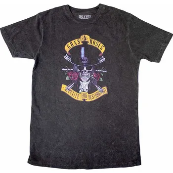 Pánská móda Guns N Roses tričko, Appetite Washed Dip-Dye Black, pánské XXL