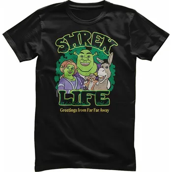 Pánské tričko Shrek tričko, Greeting from Far Far Away Black, pánské L