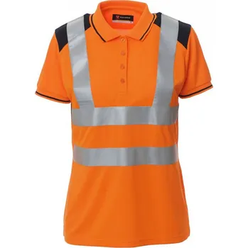 Dámské tričko PAYPER GUARD+ LADY FLUO 001484-0028 / Dvoubarevná reflexní dámská polokošile - orange/navy blue XL