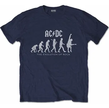 Pánská móda AC/DC tričko, Evolution Of Rock Navy, pánské M