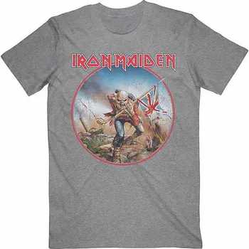 Pánská móda Iron Maiden tričko, Trooper Vintage Circle Grey, pánské XXL