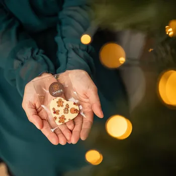 Čokoláda Bílé čokoládové srdíčko s vánočním potiskem