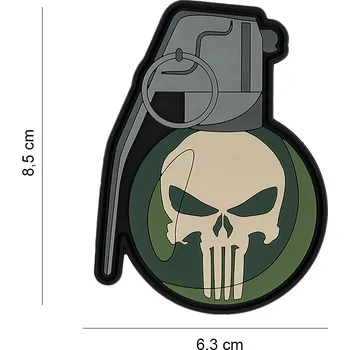 Nášivka 101 INC Nášivka 3D PVC Granát punish skull