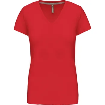 Dámské tričko KARIBAN VINTAGE V-NECK K381 / Dámské tričko s krátkým rukávem - red XXXL
