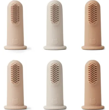 Zubní kartáček Silikonové kartáčky na rostoucí zoubky LIEWOOD Simon 6 kusů Růžová mix