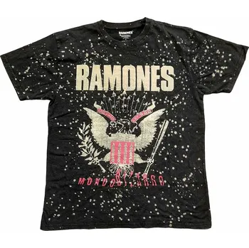 Pánská móda Ramones tričko, Eagle Dip Dye Wash Black, pánské XL