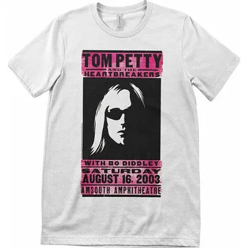 Pánské tričko Tom Petty tričko, 2003 Amsouth Live Poster White, pánské XXXL