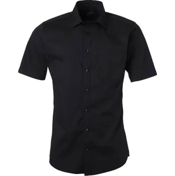 Pánská košile DAIBER JN 680 / Pánská popelínová košile s krátkým rukávem - black L