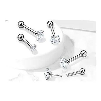 Piercing TIT1125-1208-03 Cartilage piercing do ucha TITAN, 1,2 x 8 mm zirkon 3 mm
