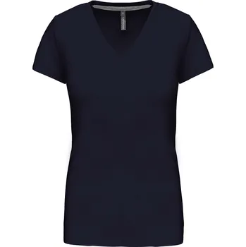 Dámské tričko KARIBAN VINTAGE V-NECK K381 / Dámské tričko s krátkým rukávem - navy M