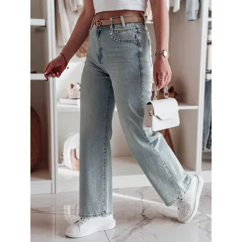 Dámské džíny Dámské džíny wide leg MODNEVIS Dstreet UY2498 Barva: Modrá - světle, Velikost: XL