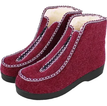 Dámská zimní obuv TifanTEX Dámské důchodky na zimu vínové