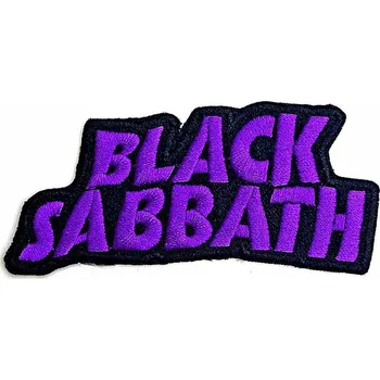 Nášivka Black Sabbath tkaná nažehlovačka PES 80 x 40 mm, Cut Out Wavy Logo