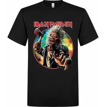 Iron Maiden tričko, Axe Eddie Red White Circle BP Black, pánské XL