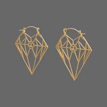 Náušnice Rammstein náušnice z 1 mm silné nerez oceli vel. 43 x 50 mm 2 ks, Diamant Gold