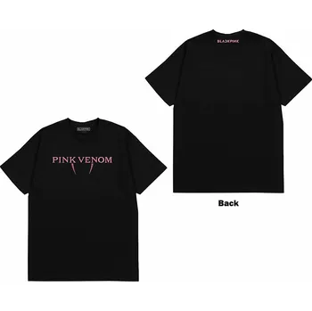 Pánská móda BlackPink tričko, Pink Venom Logo BP Black, pánské M