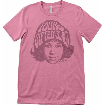 Pánské tričko Aretha Franklin tričko, Young Gifted &amp; Black Pink, pánské M