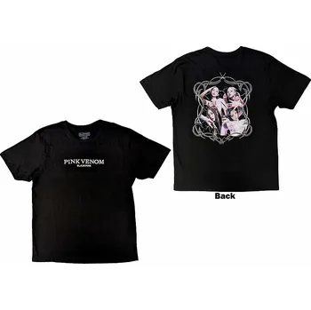 Pánská móda BlackPink tričko, Pink Venom BP Embroidery Black, pánské XL
