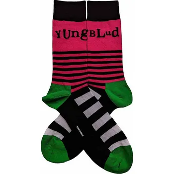 Yungblud ponožky, Logo &amp; Stripes Black, unisex - velikost 7 až 11