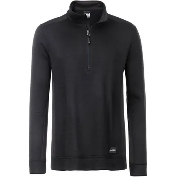 Pánská mikina DAIBER JN 864 / Pánská pracovní bunda z fleecu, 1/2 zip - black/black XL