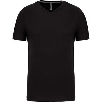 Pánské tričko KARIBAN VINTAGE V-NECK K357 / Pánské tričko s krátkým rukávem - black M
