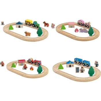 Dřevěná hračka lupilu® Dřevěná železnice Statek / Princezna / Hasiči / Policie