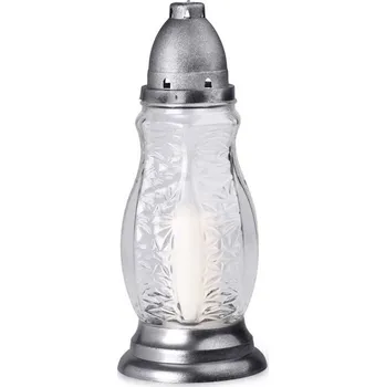 Svíčka Hřbitovní sklo 28 cm vklad 120g 45h., s broušeným vzorem 588 gram
