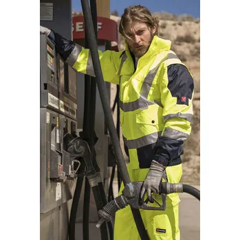 pracovní bunda PAYPER INTERSTATE 000440-0106 / Dvoubarevná bunda s reflexními pruhy - yellow/navy blue 5XL