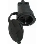 Solight zásuvka gumová, do vlhka a prachu, přímá, IP65, černá