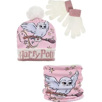 Čepice SOUPRAVA ČEPICE, NÁKRČNÍK A RUKAVICE HARRY POTTER - velikost 54