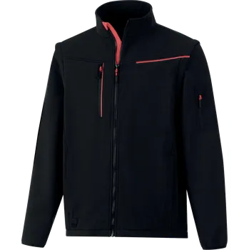 Pánská softshellová bunda DELTA SOCCIA / Pánská softshellová bunda 2v1 - černá/červená S