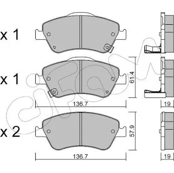 Auto-moto Sada brzdových destiček, kotoučová brzda CIFAM 822-794-0