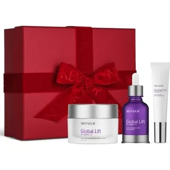 Pleťový krém Skeyndor Global Lift Vánoční Set - Liftingový Krém pro suchou pleť 50 ml + Modelační elixír na obličej a krk 30 ml + krém na oční okolí 15 ml Dárková sada