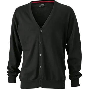 Pánské oblečení DAIBER JN 661 / Pánský cardigan s výstřihem do V - black L