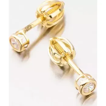 Náušnice Dámské náušnice jednoduché v žlutém zlatě 52GZ-62231Z-SR