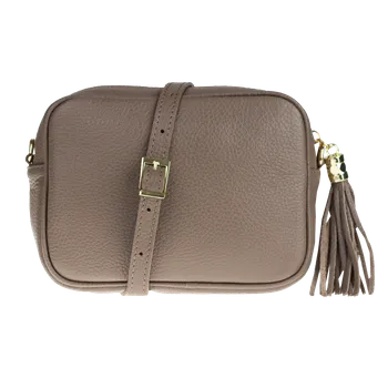 Kabelka NovaKabelka.cz Kožená italská crossbody kabelka Bala Taupe Scura