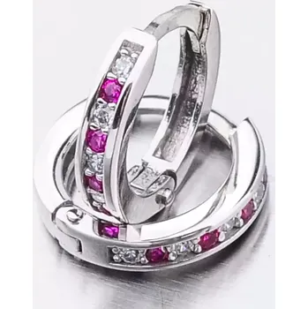 Náušnice Dětské náušničky bílé zlato 585 kroužky se zirkony 52GZ-3342BCB