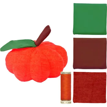 Set na šití podzimní semišové dýně v oranžové barvě SET35