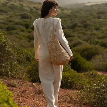 Cestovní taška Proutěná taška MONK & ANNA Sama Stone