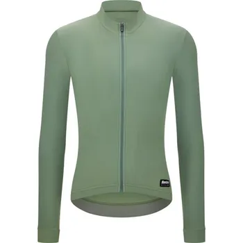 cyklistický dres Unisex dres s dlouhým rukávem SANTINI RTR Light Green - M