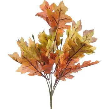umělá květina Umělé listy dubu - trs oranžovohnědá/zelená