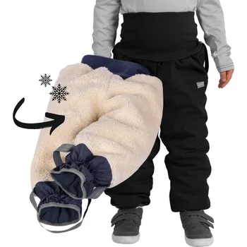 Chlapecké kalhoty Unuo (ušito v ČR) Zimní kalhoty Unuo s umělým kožíškem PLUS vel. 80/86,86/92,92/98 černé (KOJENECKÁ ŘADA)