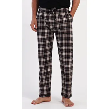Pánské pyžamo Vienetta MAN Pánské pyžamové kalhoty Armando: hnědá 1XL