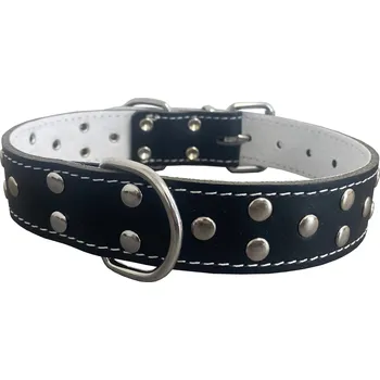 Obojek pro psa BAFPET Kožený obojek podšitý, zdobený nýty Barva: Černá, Rozměr: 30mm x 55cm /38-49/ 01124