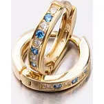 Dětské náušničky žluté zlato 585 kroužky se zirkony 52GZ-3342ZMB